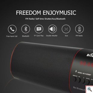 Ασύρματο Φορητό Επαναφορτιζόμενο Ηχείο Bluetooth, FM/USB/TF/AUX - Wireless Bluetooth Speaker Μαύρο