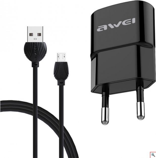 Σετ Φορτιστής - Καλώδιο Φόρτισης AWEI C-13M Micro USB 2.1A 1.2m Micro USB 