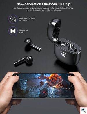 Αδιάβροχα Ασύρματα Ακουστικά Bluetooth με Smart Touch Αφής - AWEI Sports Earbunds Charging Case