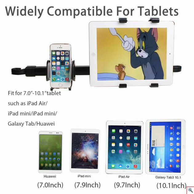 Βάση Στήριξης 2 σε 1 για Κινητά & Tablet για το Προσκέφαλο - Κάθισμα Αυτοκινήτου - Car Headrest Dual Mount Holder