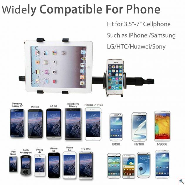 Βάση Στήριξης 2 σε 1 για Κινητά & Tablet για το Προσκέφαλο - Κάθισμα Αυτοκινήτου - Car Headrest Dual Mount HolderΒάση Στήριξης 2 σε 1 για Κινητά & Tablet για το Προσκέφαλο - Κάθισμα Αυτοκινήτου - Car Headrest Dual Mount Holder