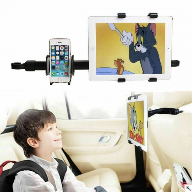 Βάση Στήριξης 2 σε 1 για Κινητά & Tablet για το Προσκέφαλο - Κάθισμα Αυτοκινήτου - Car Headrest Dual Mount Holder