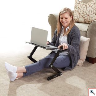 Πτυσσόμενο Τραπεζάκι - Αντιολισθητική Βάση Λάπτοπ με Ανεμιστήρα Ψύξης & Βάση Mouse Pad - Adjustable Laptop Desh 