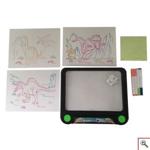 Μαγικός Φωτεινός Πίνακας Ζωγραφικής - Boo Games Glow Drawing Board με 3 Σχέδια Δεινόσαυροι 