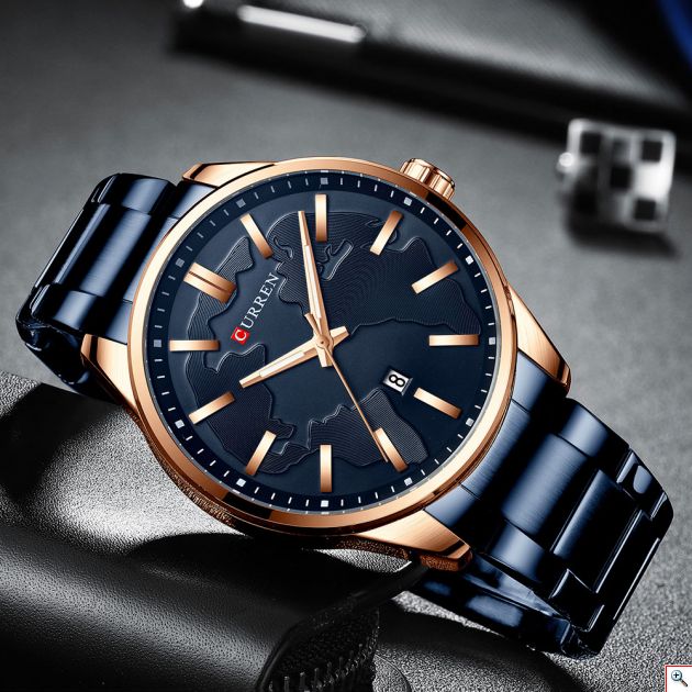Ανδρικό Ρολόι Curren Silver-Black - Watch Men Waterproof Calendar Quartz Wrist