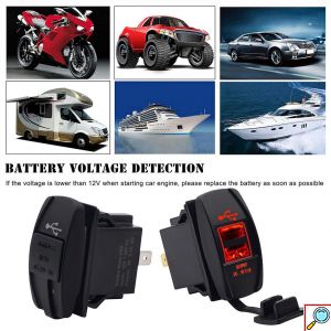 Universal Αδιάβροχος Φορτιστής με 2 Εξόδους USB 5V 3.1A & Μπλε LED Φωτισμό