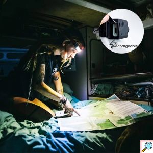 LED Αδιάβροχος Επαναφορτιζόμενος Φακός Κεφαλής IPX4 350Lumens 230°, 5 Λειτουργίες Φωτισμού & Αισθητήρα Κίνησης Χεριού