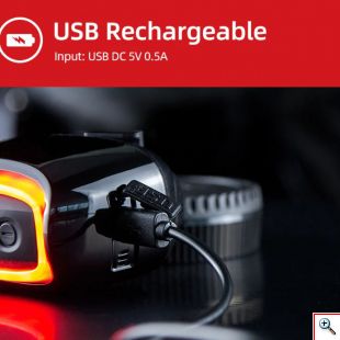 Ασύρματο Επαναφορτιζόμενο Οπίσθιο Φανάρι - Φως Ποδηλάτου LED με 8 Λειτουργίες Φωτισμού