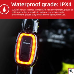 Ασύρματο Επαναφορτιζόμενο Οπίσθιο Φανάρι - Φως Ποδηλάτου LED με 8 Λειτουργίες Φωτισμού