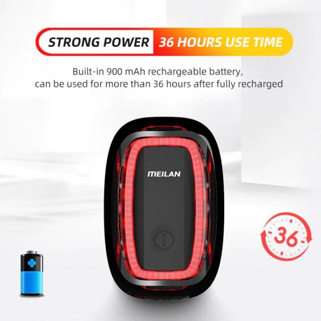 Ασύρματο Επαναφορτιζόμενο Οπίσθιο Φανάρι - Φως Ποδηλάτου LED με 8 Λειτουργίες Φωτισμού