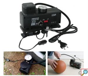 Κομπρεσέρ Αέρος 12V & 220V Αυτοκίνητου με Έξοδο Αναπτήρα & για το Σπίτι - Τρόμπα με Μανόμετρο - Car Air Compressor