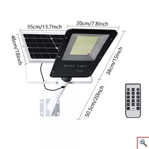 Ηλιακός Αδιάβροχος Προβολέας Δρόμου 50W Floodlight Series - Σύστημα Φωτισμού Εξωτερικού Χώρου με 68 LED