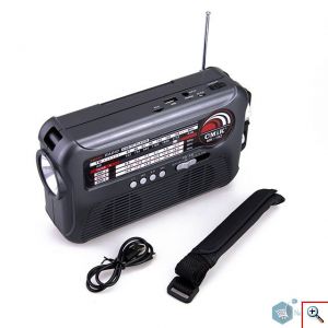 Μεγάλο Retro Ηλιακό Bluetooth Ραδιόφωνο - Ηχείο Stereo με Φακό & Φωτιστικό LED & USB/SD Player FM/AM/SW1-6