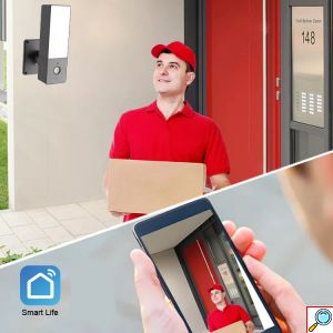 Αδιάβροχη Έξυπνη WiFi Κάμερα Ασφαλείας 2Κ με Συναγερμό - App Εφαρμογή Παρακολούθησης, Αισθητήρα Κίνησης, Νυχτερινή Λήψη, Ηχείο & Μικρόφωνο