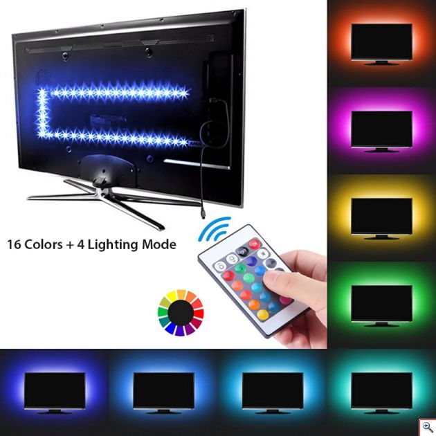 Κιτ Κρυφού Φωτισμού RGB με Τηλεχειριστήριο