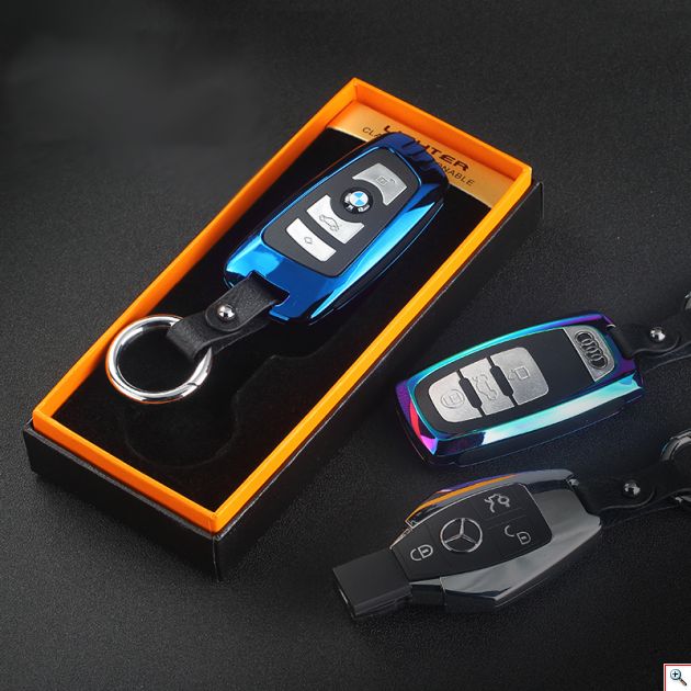 Αντιανεμικός Ηλεκτρονικός Αναπτήρας USB Επαναφορτιζόμενος - Μπρελόκ Κλειδιά Αυτοκινήτου