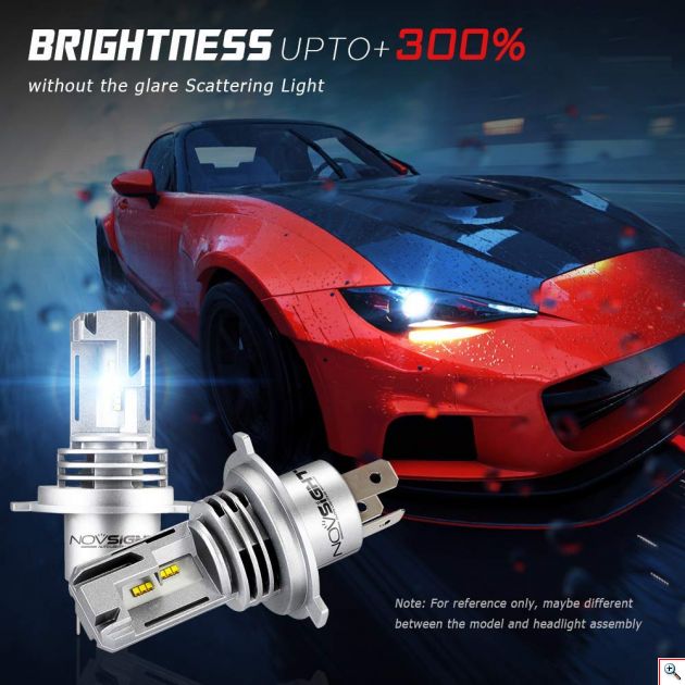 Novsight LED Λάμπες Αυτοκινήτου H4 60W 10,000Lm 6000K A500-N30S