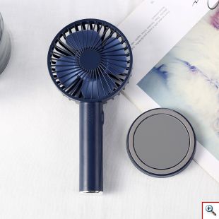 Μίνι USB Επαναφορτιζόμενος Φορητός Ανεμιστήρας με Βάση Καθρέφτη - Makeup Mirror Handheld Fan 