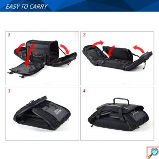 3XL Μεγάλο Αδιάβροχο Επεκτεινόμενο Σαμάρι - Σακίδιο Ταξιδιού Ουράς Σέλας Μηχανής - Ώμου & Τσάντα Πλάτης 33-46L με Ανακλαστικό Φωτός Motocentric 0124