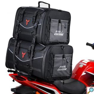 3XL Μεγάλο Αδιάβροχο Επεκτεινόμενο Σαμάρι - Σακίδιο Ταξιδιού Ουράς Σέλας Μηχανής - Ώμου & Τσάντα Πλάτης 33-46L με Ανακλαστικό Φωτός Motocentric 0124