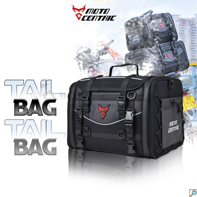 3XL Μεγάλο Αδιάβροχο Επεκτεινόμενο Σαμάρι - Σακίδιο Ταξιδιού Ουράς Σέλας Μηχανής - Ώμου & Τσάντα Πλάτης 33-46L με Ανακλαστικό Φωτός Motocentric 0124