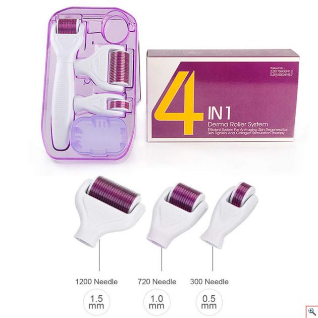 Συσκευή Μασάζ Προσώπου 4 σε 1 - Needle Roller Σύστημα με Μικροακίδες