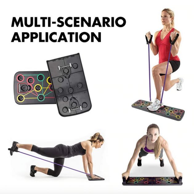 Σανίδα Push Ups Διαφορετικών Λαβών & Λάστιχα Αντίστασης για 13 Ασκήσεις - Push Up Board 13 in 1