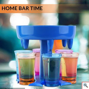 Διανεμιτής Ποτών σε 6 Χρωματιστά Σφηνοπότηρα για Ταυτόχρονη & Γρήγορη Γέμιση Ποτηριών & Εύκολη Μεταφορά 