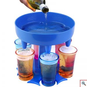 Διανεμιτής Ποτών σε 6 Χρωματιστά Σφηνοπότηρα για Ταυτόχρονη & Γρήγορη Γέμιση Ποτηριών & Εύκολη Μεταφορά 