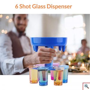 Διανεμιτής Ποτών σε 6 Χρωματιστά Σφηνοπότηρα για Ταυτόχρονη & Γρήγορη Γέμιση Ποτηριών & Εύκολη Μεταφορά 