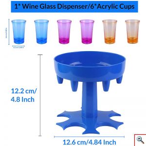 Διανεμιτής Ποτών σε 6 Χρωματιστά Σφηνοπότηρα για Ταυτόχρονη & Γρήγορη Γέμιση Ποτηριών & Εύκολη Μεταφορά 