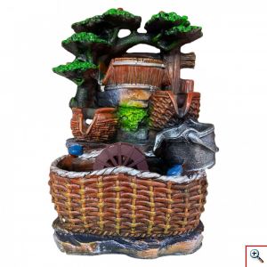 Διακοσμητικό Συντριβάνι Feng Shui με 3 Κιούπια, Βαρέλι & Κάδο 24x16x14εκ