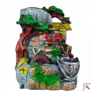 Διακοσμητικό Συντριβάνι Feng Shui με Σπίτι & Βαρέλι 24x16x14εκ