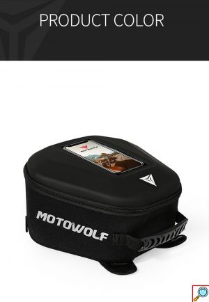 Αδιάβροχη Τσάντα Ρεζερβουάρ & Σακίδιο Πλάτης 6ltr Μηχανής με Θέση για Κινητό Τηλέφωνο Motowolf MDL0702 Μαύρο - Tank Bag