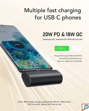 Φορητός Φορτιστής για iPhone - Power Bank 5000mAh 20W Veger® Μαύρο