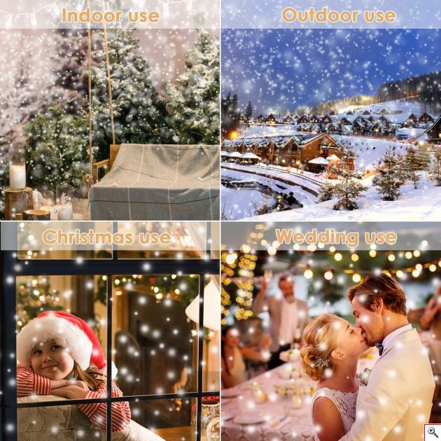 SnowFall Χριστουγεννιάτικος Νυχτερινός Προβολέας Χιονόπτωσης / Χιονιού - Φωτισμός Led Snow Lamp USB