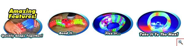 Αυτοκινητόδρομος με Led Φωτιζόμενο Aυτοκινητάκι 162τεμ Ευλύγιστα - Παιχνίδι Magic Tracks Πίστα