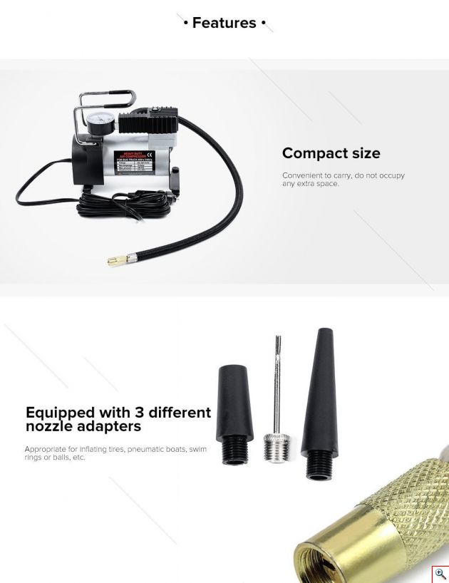 Ηλεκτρική Τρόμπα Αέρος Αυτοκινήτου Υψηλής Απόδοσης & Ισχύος 12V 150PSI 35lt/h Heavy Duty