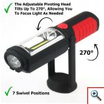 Φακός Εργασίας COB LED 3W - 360o με Μαγνήτη και Γάντζο Στήριξης