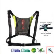 Επαναφορτιζόμενο Γιλέκο Πλάτης Ασφαλείας Ποδηλάτου με Φωτεινή Σήμανση Led και Τηλεχειριστήριο