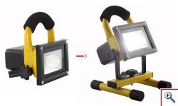 Ισχυρός Επαναφορτιζόμενος Φορητός Προβολέας LED 10W - 900LM