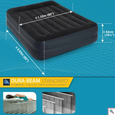 Στρώμα Υπνου Διπλό Με Εσωτερική Αντλία 152x203x42cm Pillow Rest Raised Bed 64124
