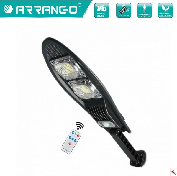 ARRANGO® Επιτοίχιος Αδιάβροχος Ηλιακός LED Προβολέας - Φωτιστικό Δρόμου 30W με Αισθητήρα Κίνησης & Τηλεχειριστήριο