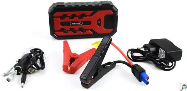 Κιτ Εκκίνησης Έκτακτης Ανάγκης Αυτοκινήτου Power Bank με LED Φακό & 2 USB Θύρες 20000 mAh Andowl