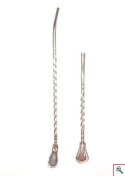 Μεταλλικά Καλαμάκια για Κοκτέιλ - Γρανίτες - Smoothies 6 Τεμάχια - Stainless Steel Drinking Straw Filter Spoon 6pcs