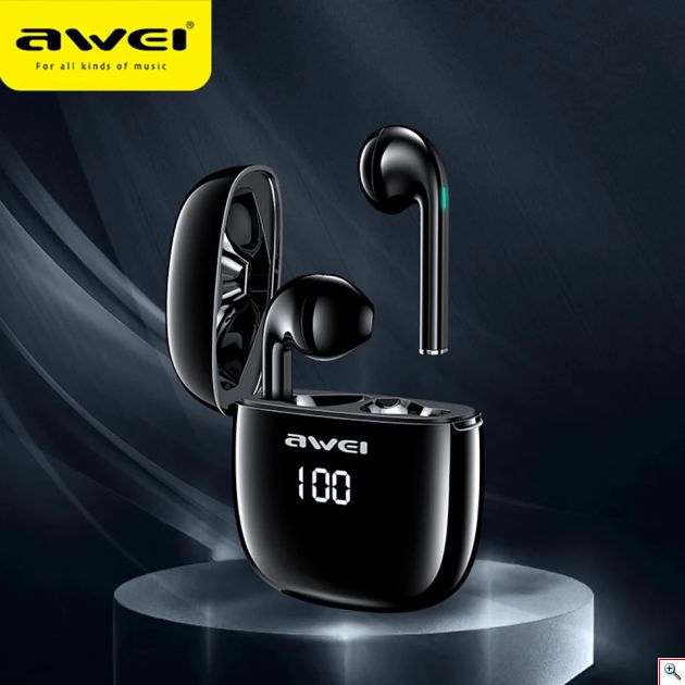 Ασύρματα Ακουστικά Bluetooth με Smart Touch & Powerbank - AWEI Sports Earbunds Charging Case