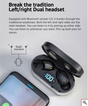 Μίνι Ασύρματα Bluetooth Ακουστικά - Ψείρες με Θήκη Φόρτισης TWS - Wireless 5.0 HIFI Sound