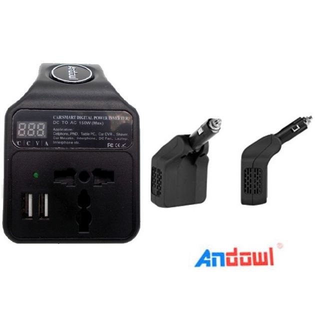 Έξυπνος Μετατροπέας Ισχύος Αυτοκινήτου 150W DC σε AC ANDOWL