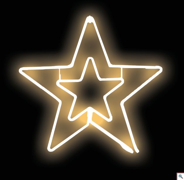 LED Διπλός Φωτοσωλήνας Χριστουγεννιάτικο Αστέρι - Christmas Star Light Tube