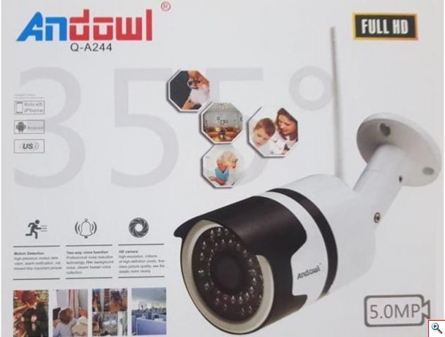 Ασύρματη Κάμερα Παρακολούθησης με Ανιχνευτή Κίνησης IP Full HD 5.0MP Wifi ANDOWL